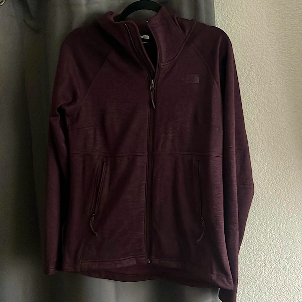 North Face Cozy Full Zip Hoodie Jacket Burgundy Size S
